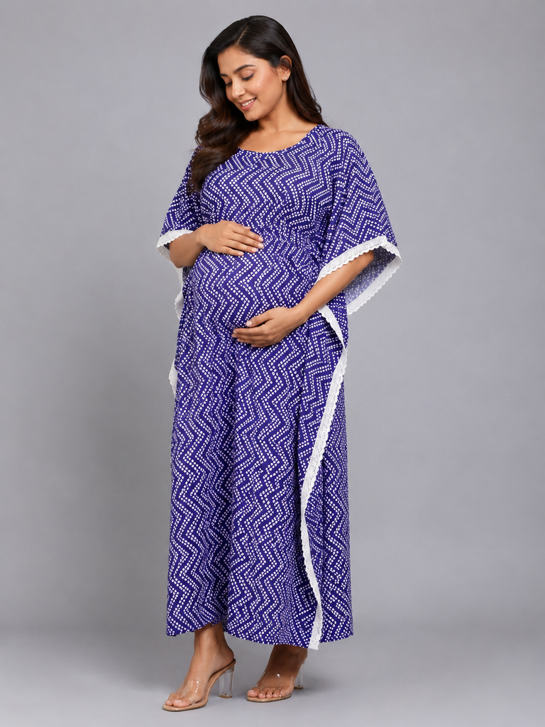 Maternity Kaftan | Breathable Nursing Wear with Hidden Feeding Zip