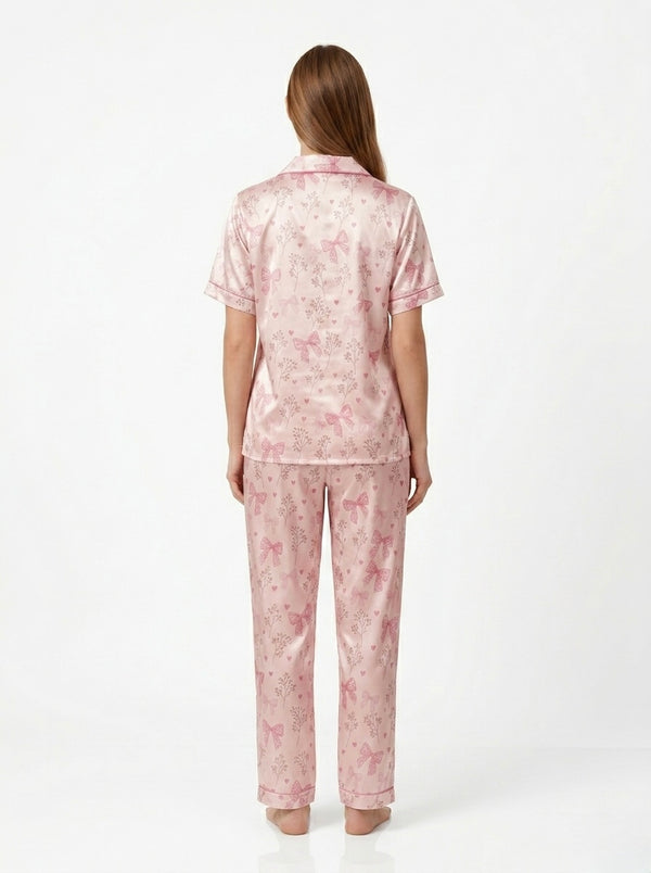 Premium Satin Night Suit | Pyjama & Shorts Combo