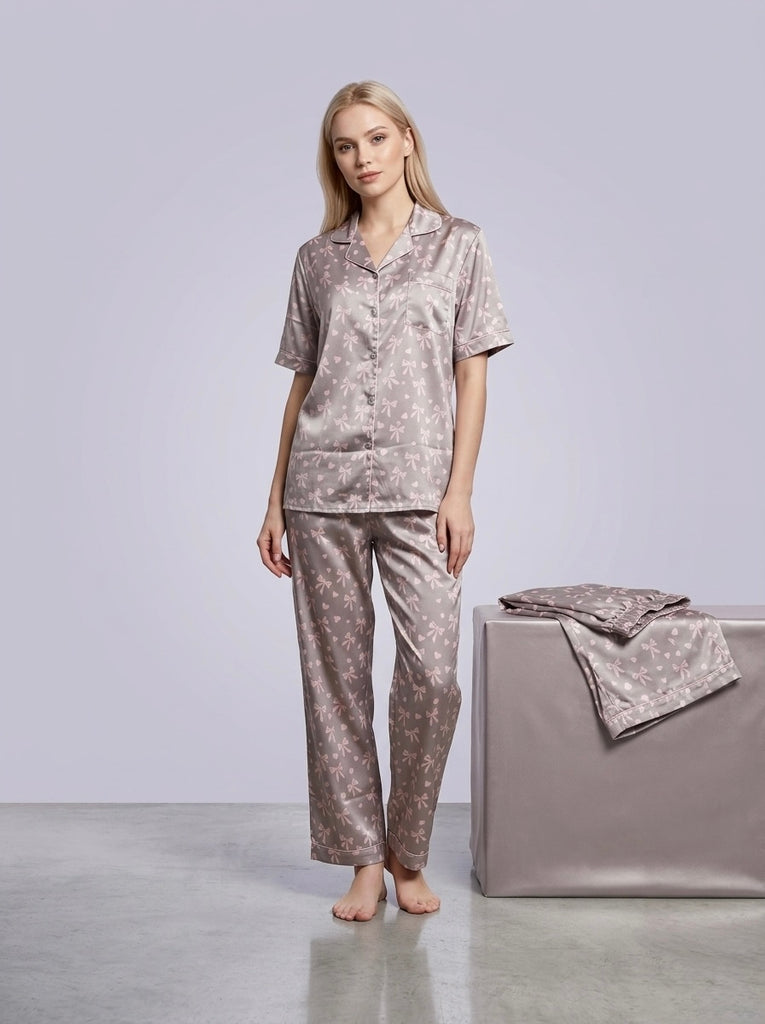 Premium Satin Night Suit | Pyjama & Shorts Combo