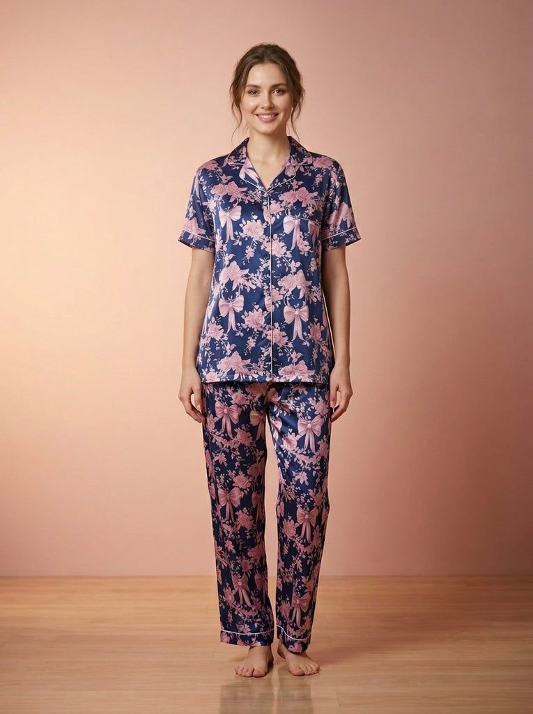 Premium Satin Night Suits | Pyjama & Shorts Combo