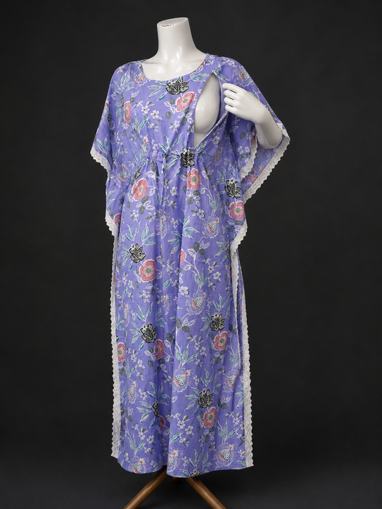 Maternity Kaftan | Breathable Nursing Wear with Hidden Feeding Zip