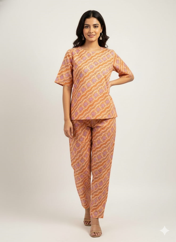 Cotton Printed Co-ord Set for Women | Comfortable Loungewear