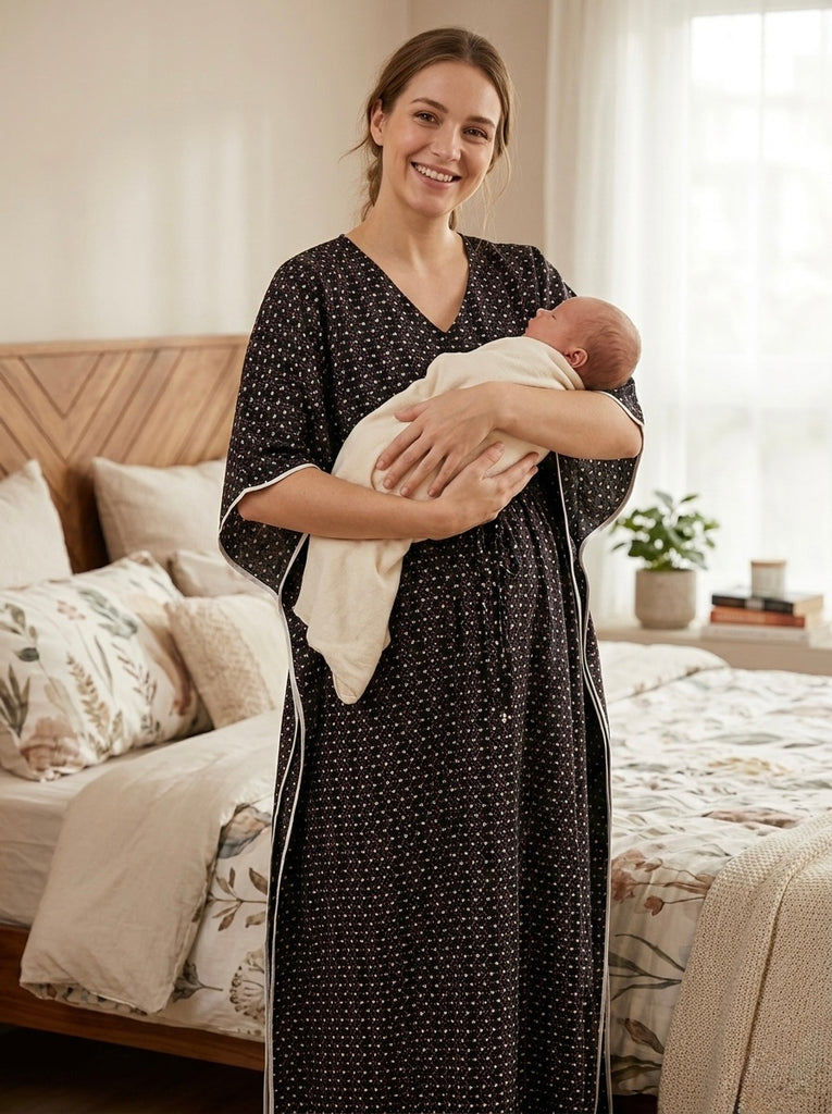 Premium Rayon Printed Kaftan for Women | Maternity and Nursing Loungewear