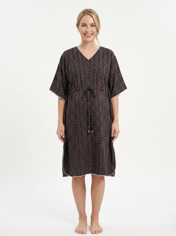 Premium Rayon Printed Knee Length Kaftan for Women | Maternity and Nursing Loungewear