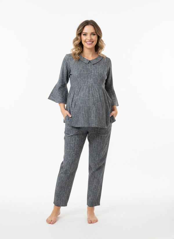 Premium Rayon Printed Maternity Co-ord Set for Women | Comfortable Loungewear