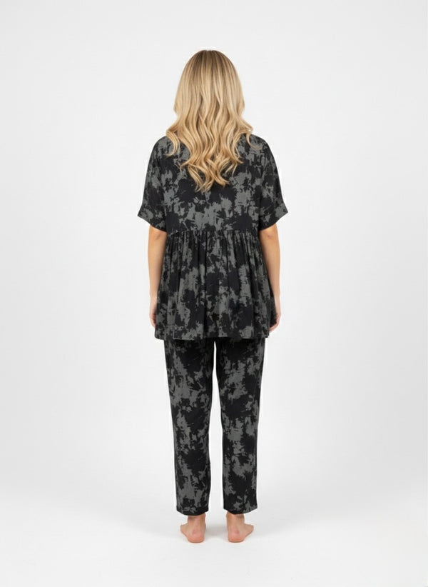 Premium Rayon Printed Maternity Collar Co-ord Set for Women | Comfortable Loungewear