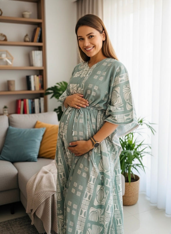 Premium Rayon Printed Kaftan for Women | Maternity and Nursing Loungewear
