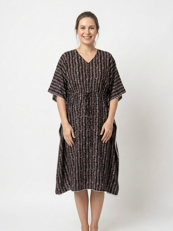 Premium Rayon Printed Knee Length Kaftan for Women | Maternity and Nursing Loungewear